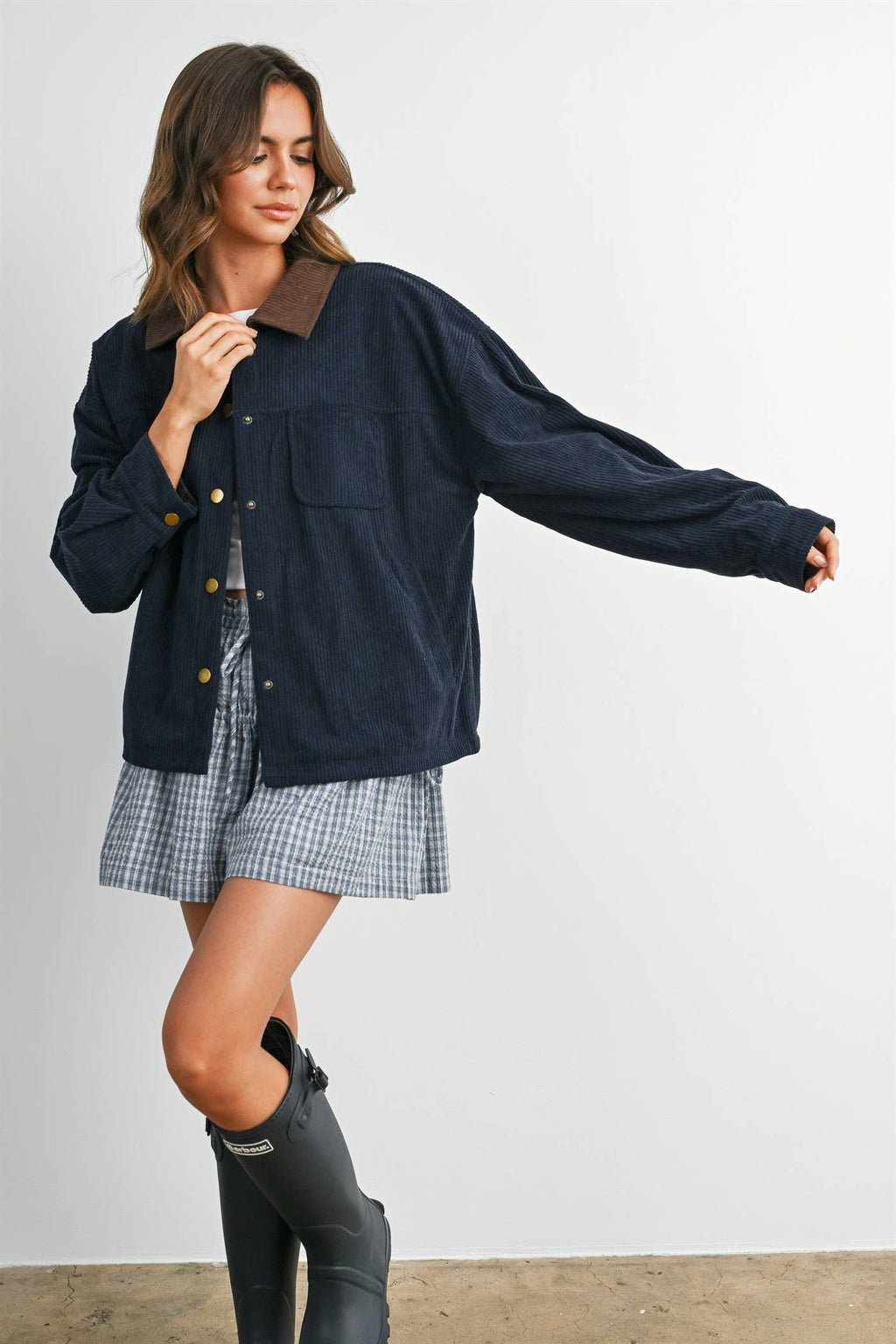The Hazel Plaid Lined Corduroy Jacket