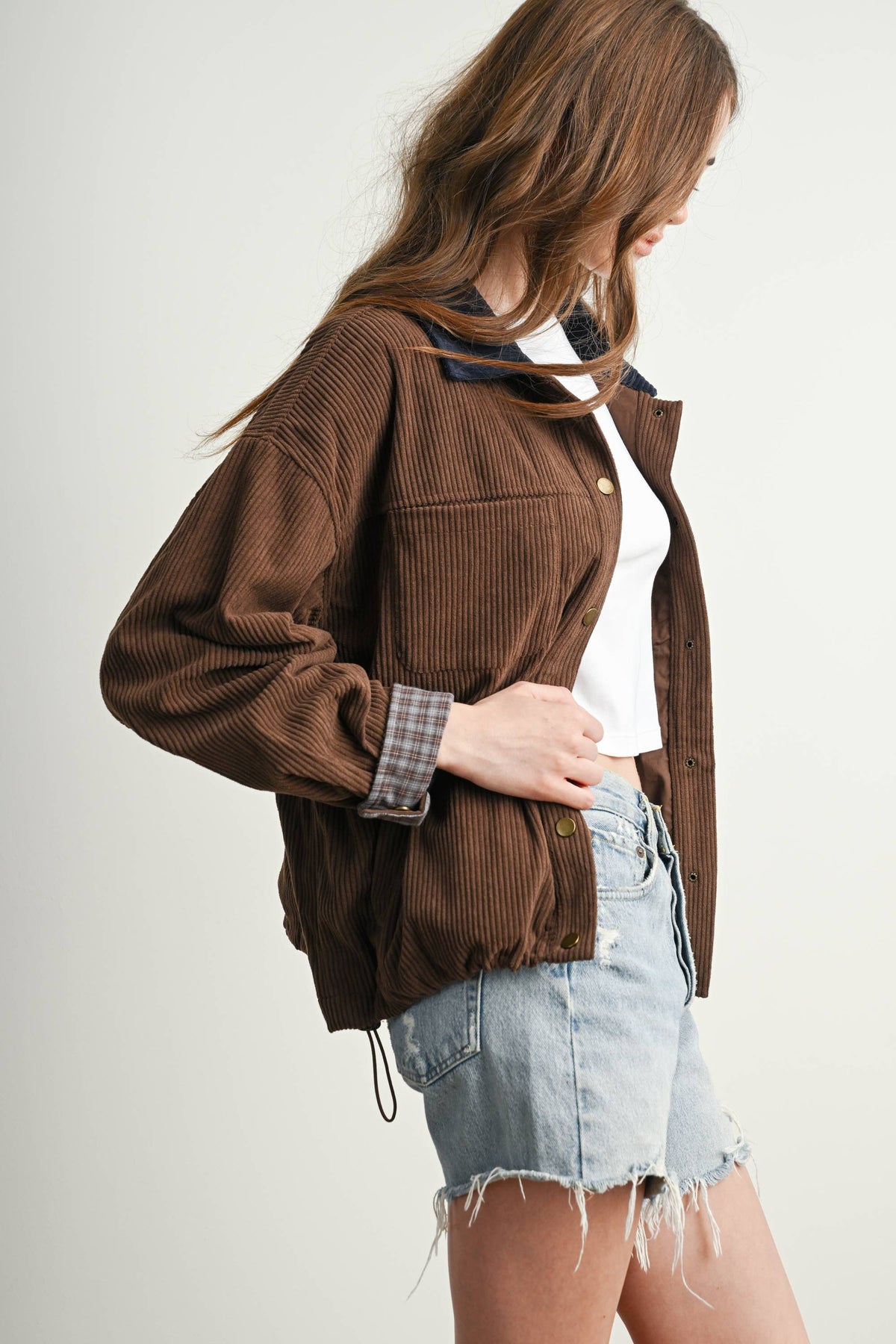 The Hazel Plaid Lined Corduroy Jacket