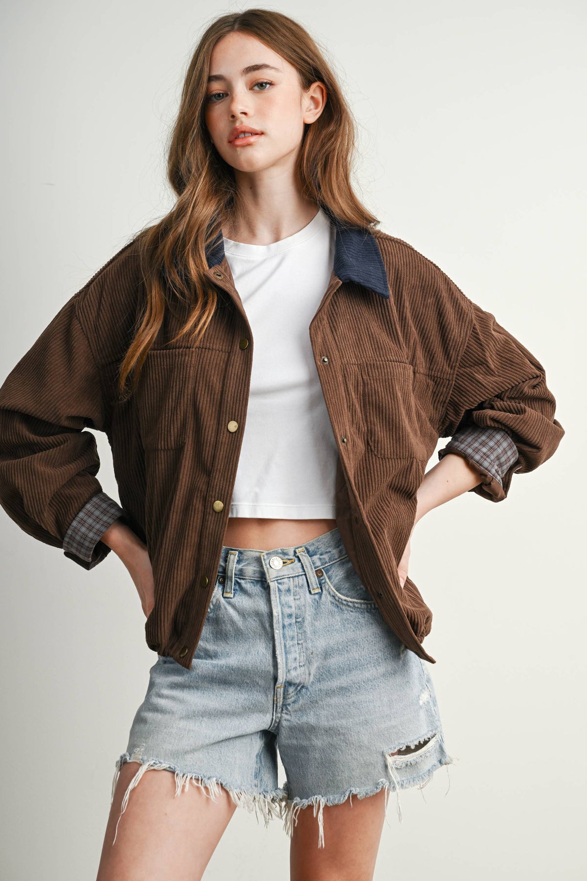 The Hazel Plaid Lined Corduroy Jacket
