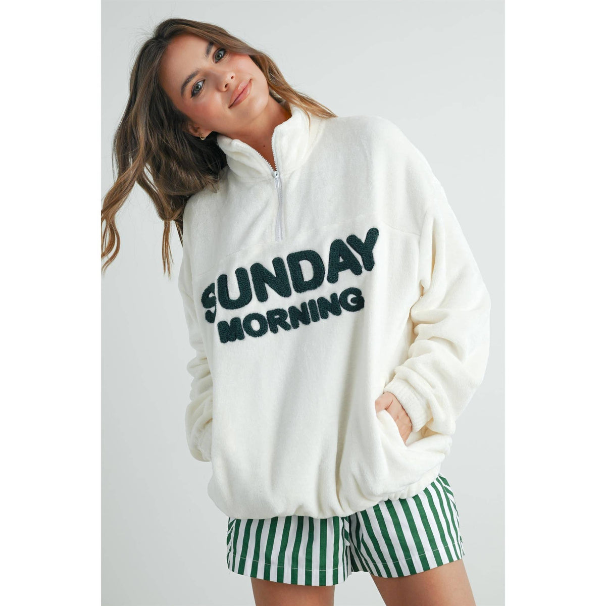 Sunday Morning Half-Zip Pullover Sweatshirt