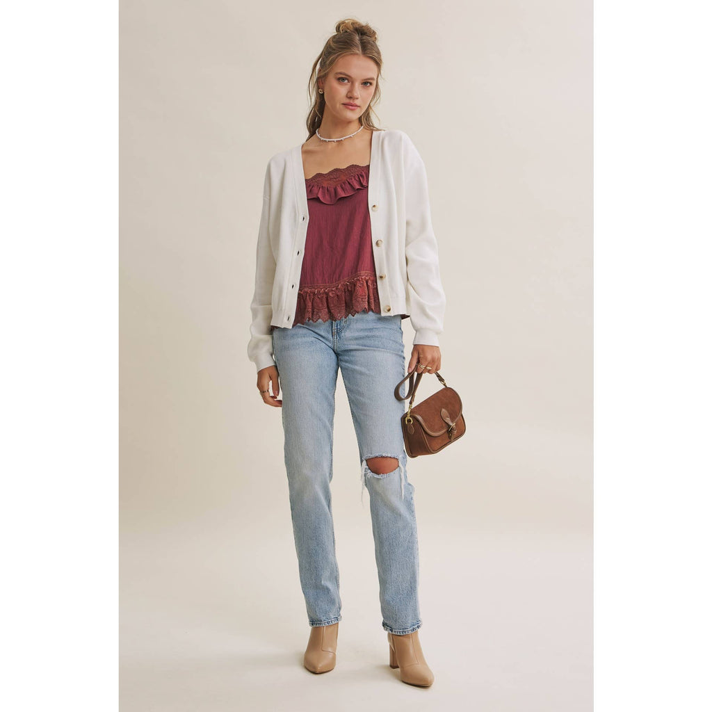Multi-Way Versatility Soft Cotton Button-Down Sweater Vest