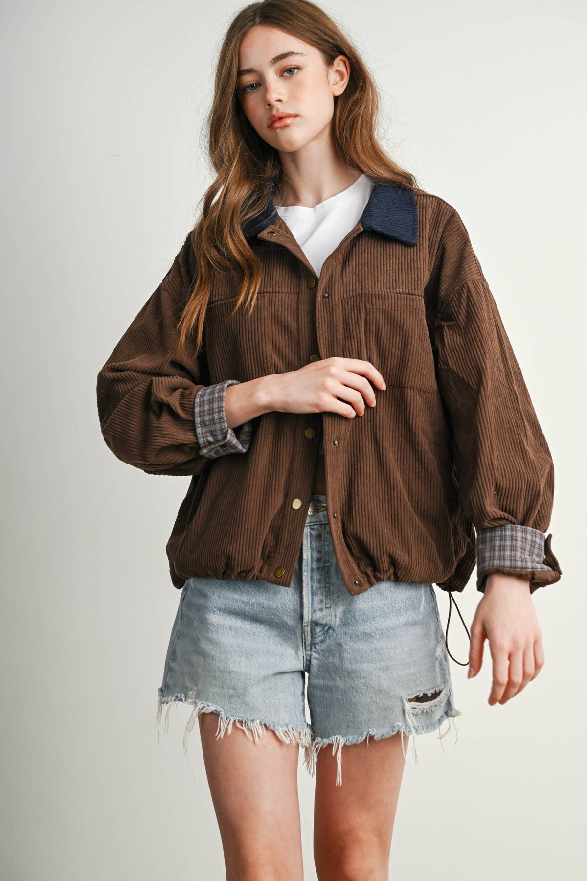 The Hazel Plaid Lined Corduroy Jacket