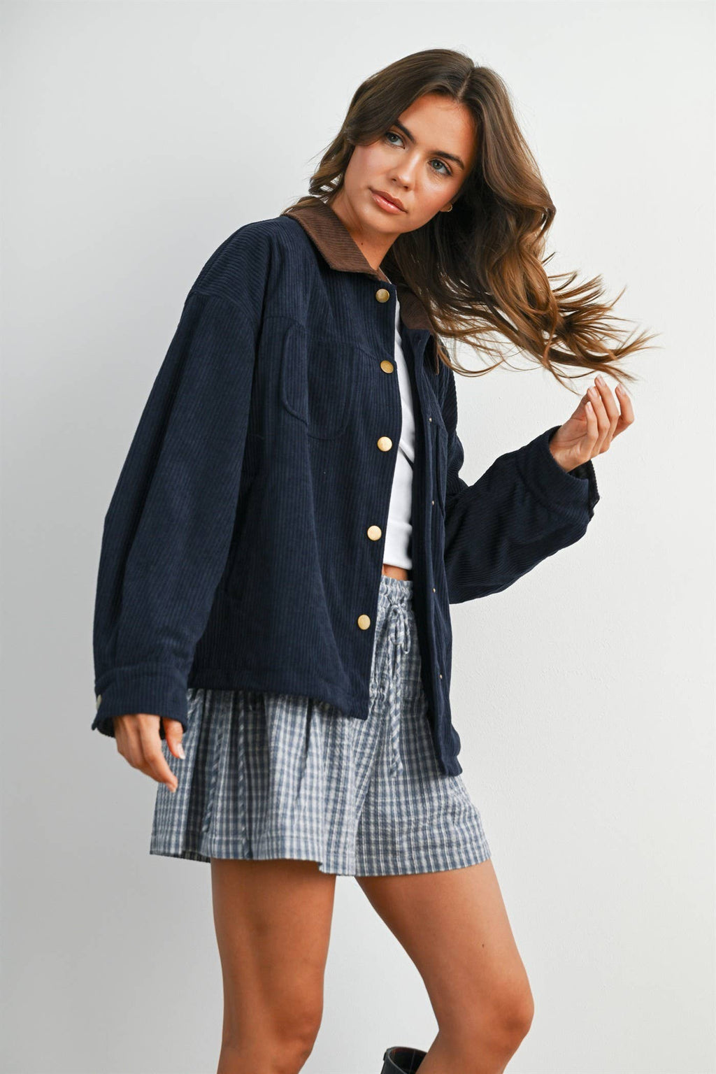 The Hazel Plaid Lined Corduroy Jacket