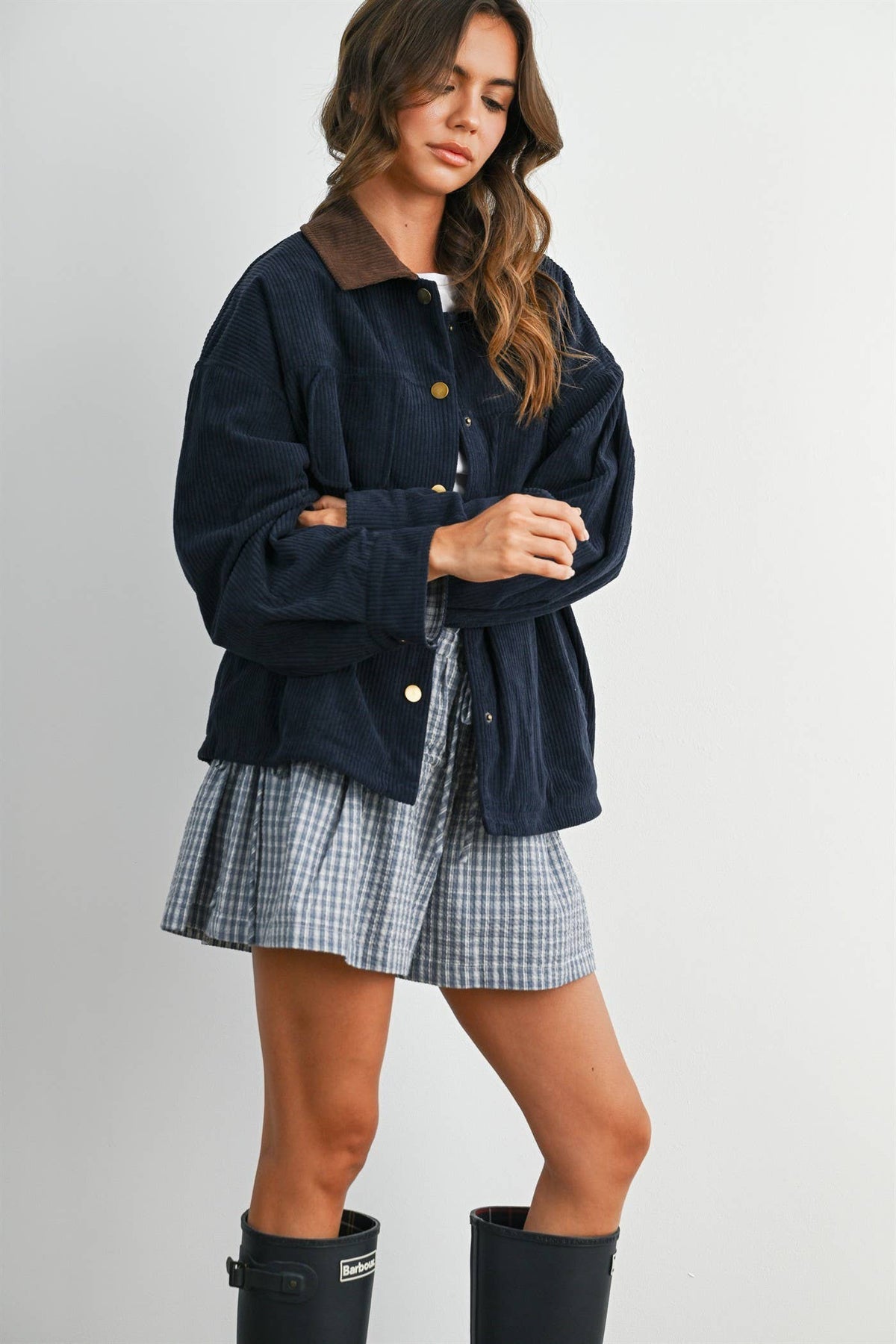 The Hazel Plaid Lined Corduroy Jacket