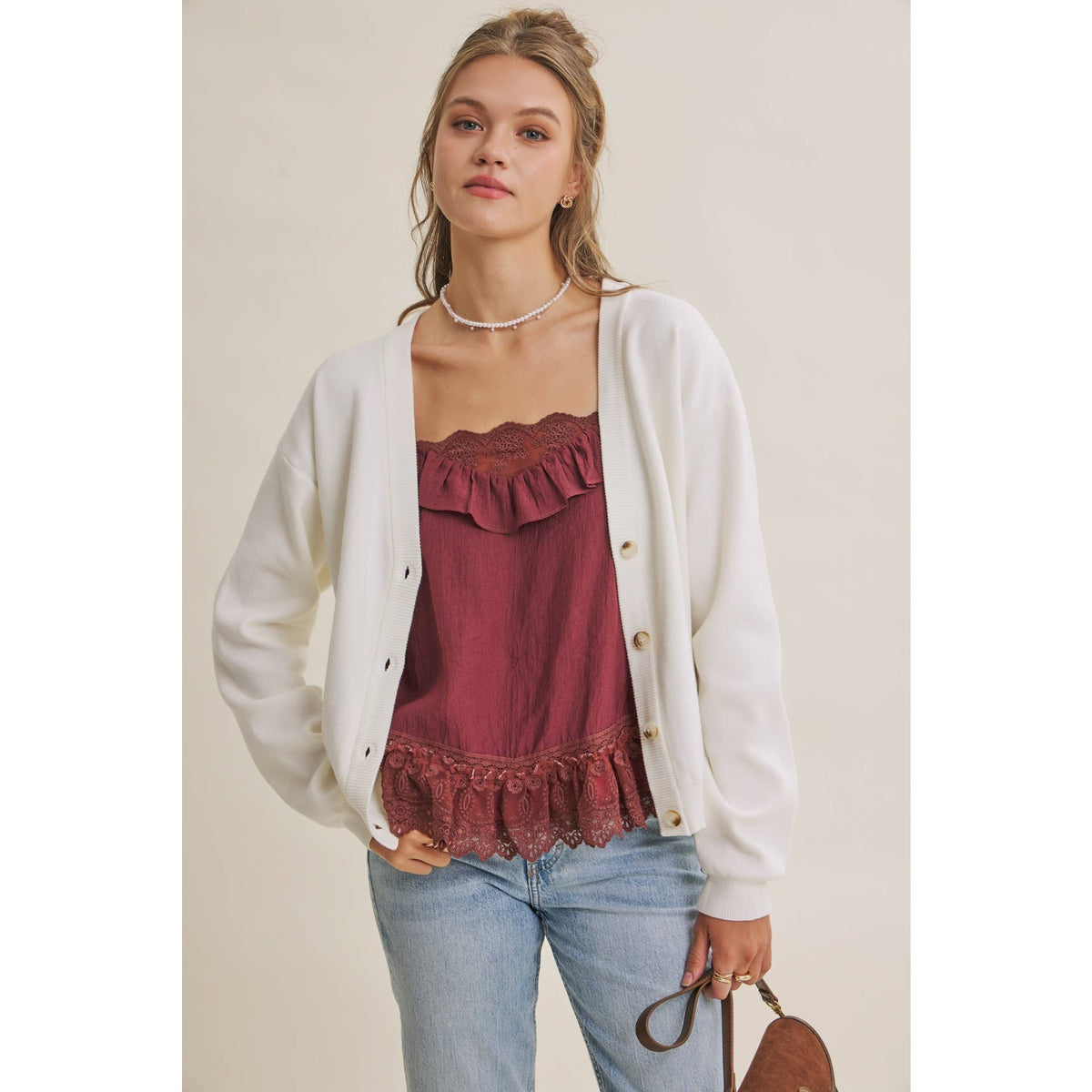 Multi-Way Versatility Soft Cotton Button-Down Sweater Vest