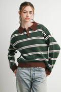 Retro Stripe Quarter-Zip Sweater