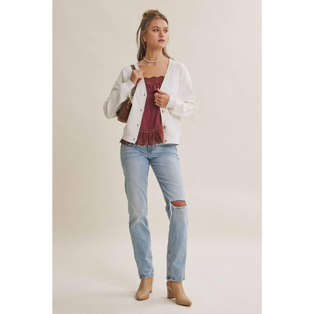 Multi-Way Versatility Soft Cotton Button-Down Sweater Vest