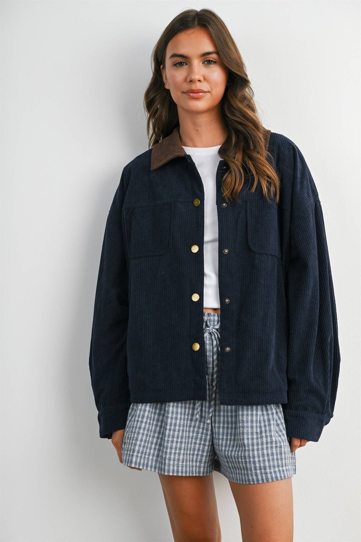 The Hazel Plaid Lined Corduroy Jacket