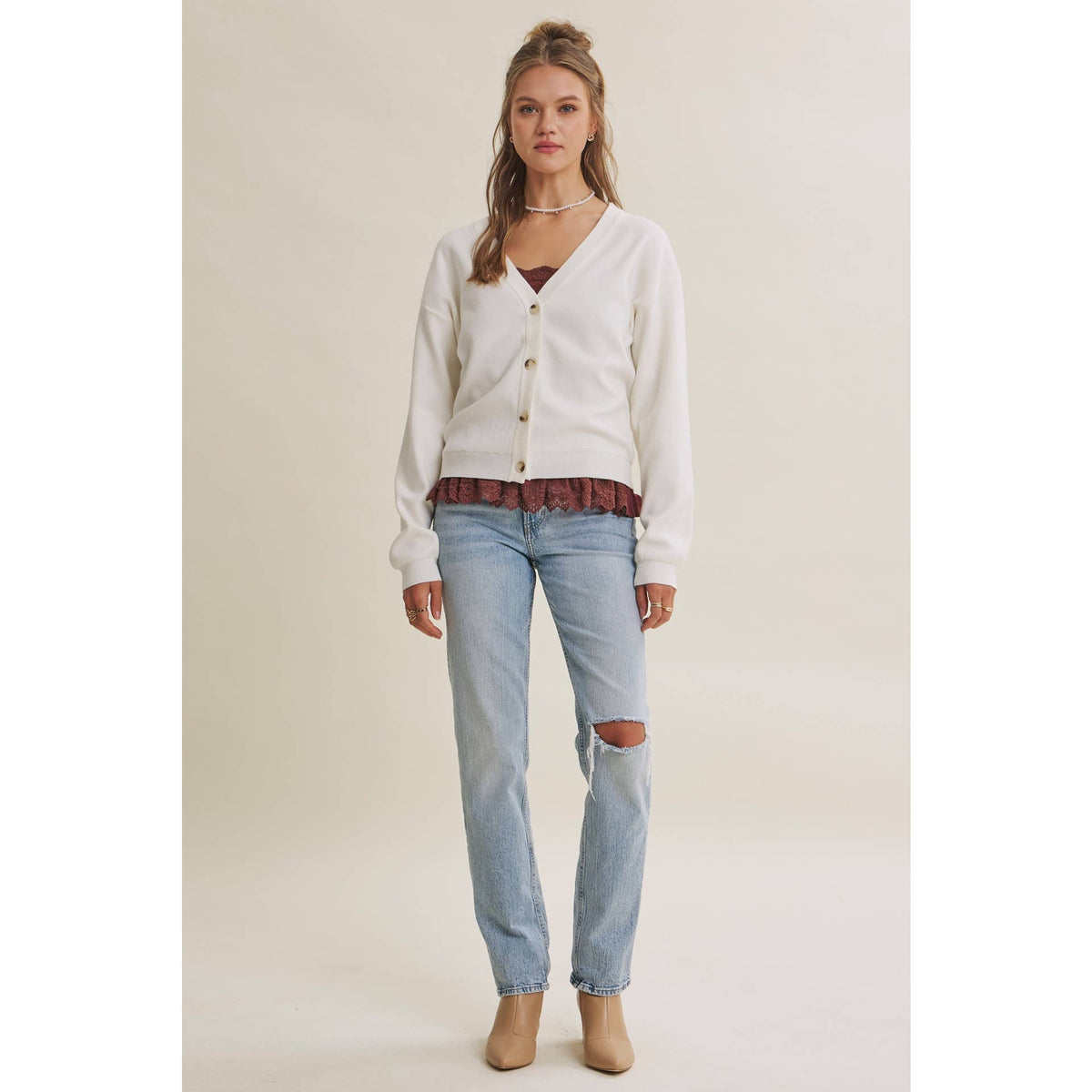 Multi-Way Versatility Soft Cotton Button-Down Sweater Vest