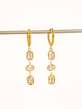 Sunniva 18K Gold Non-Tarnish CZ Triple Drop Earrings