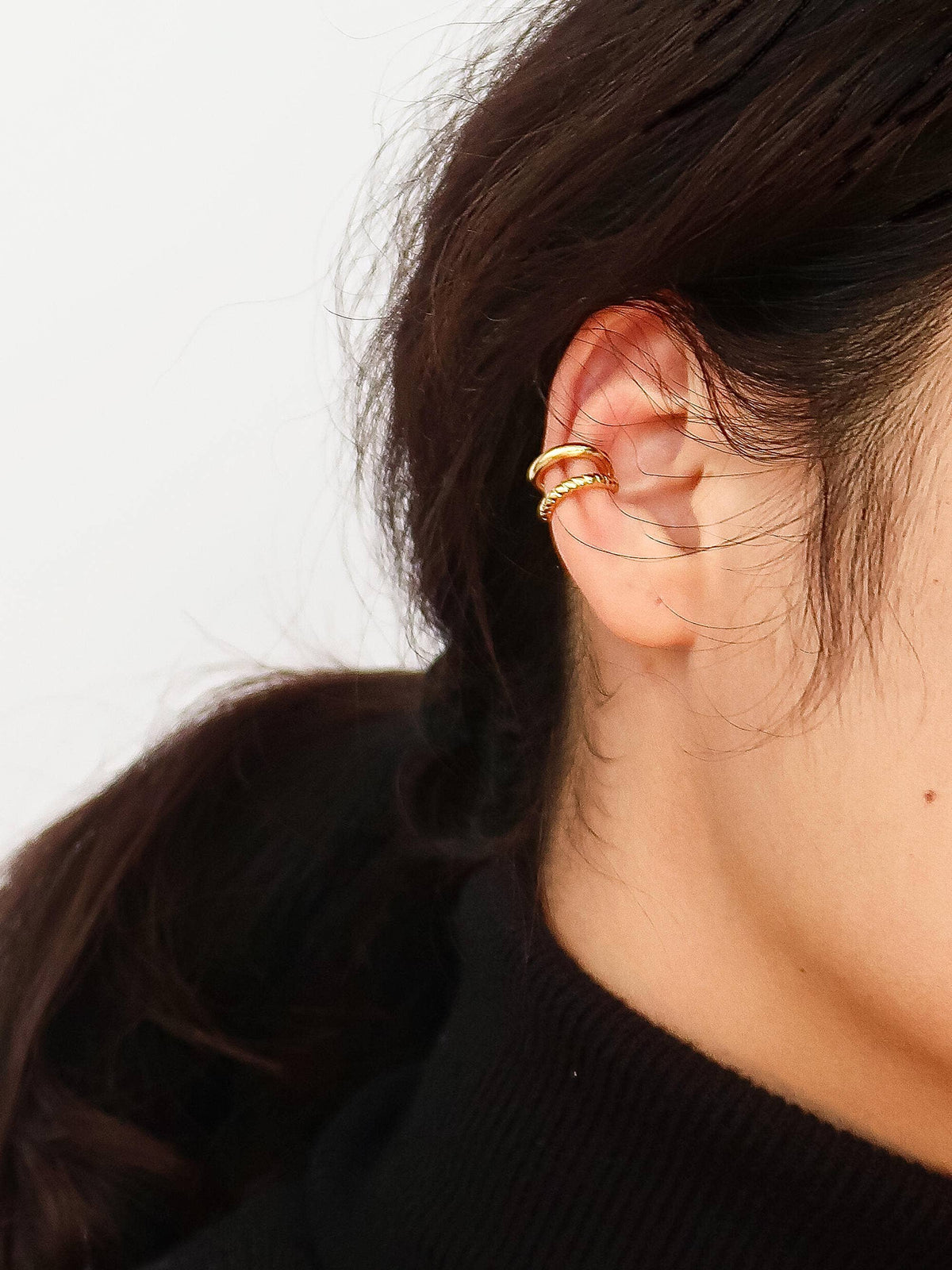 Lucas 18K Gold Non-Tarnish Braided Ear Cuff