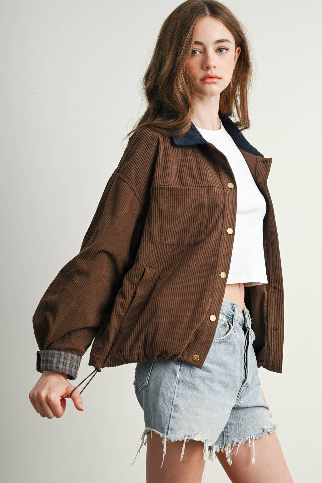 The Hazel Plaid Lined Corduroy Jacket