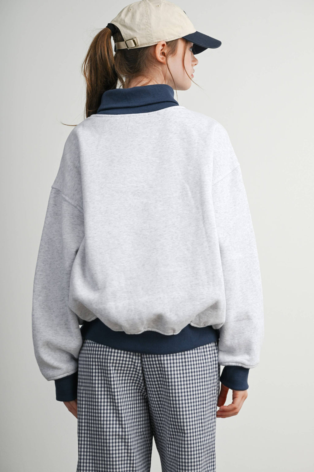Cozy Contrast Turtleneck Sweatshirt