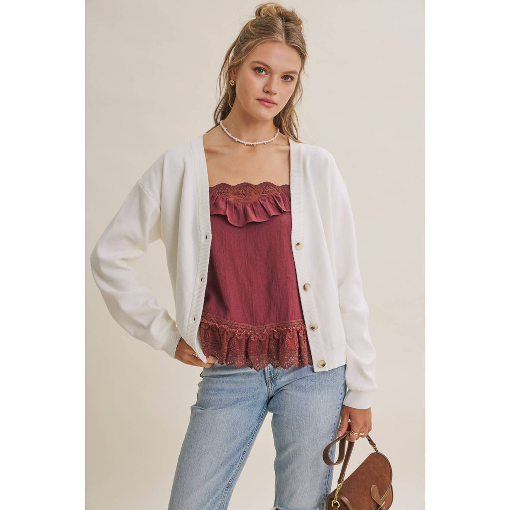 Multi-Way Versatility Soft Cotton Button-Down Sweater Vest