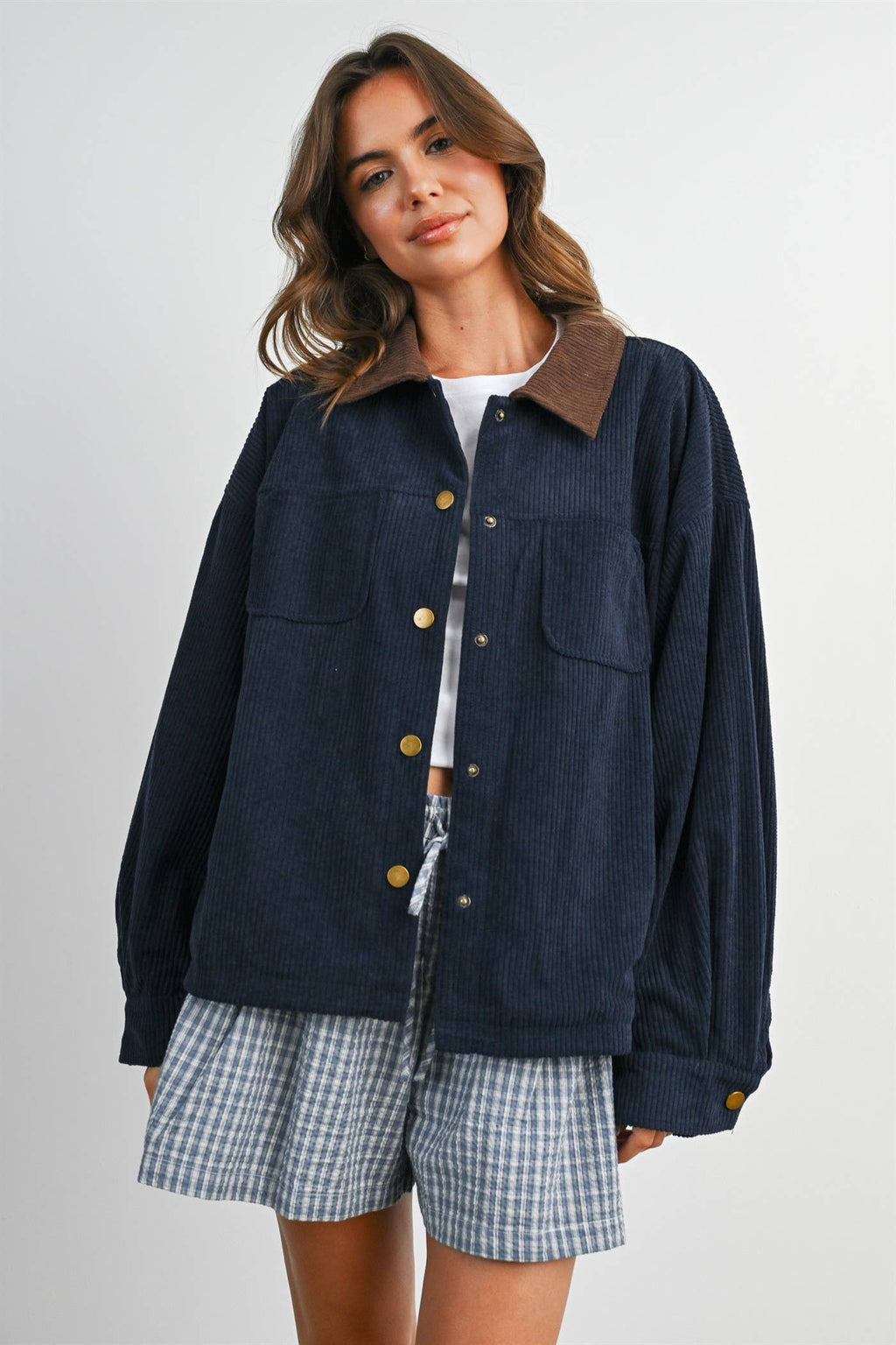 The Hazel Plaid Lined Corduroy Jacket