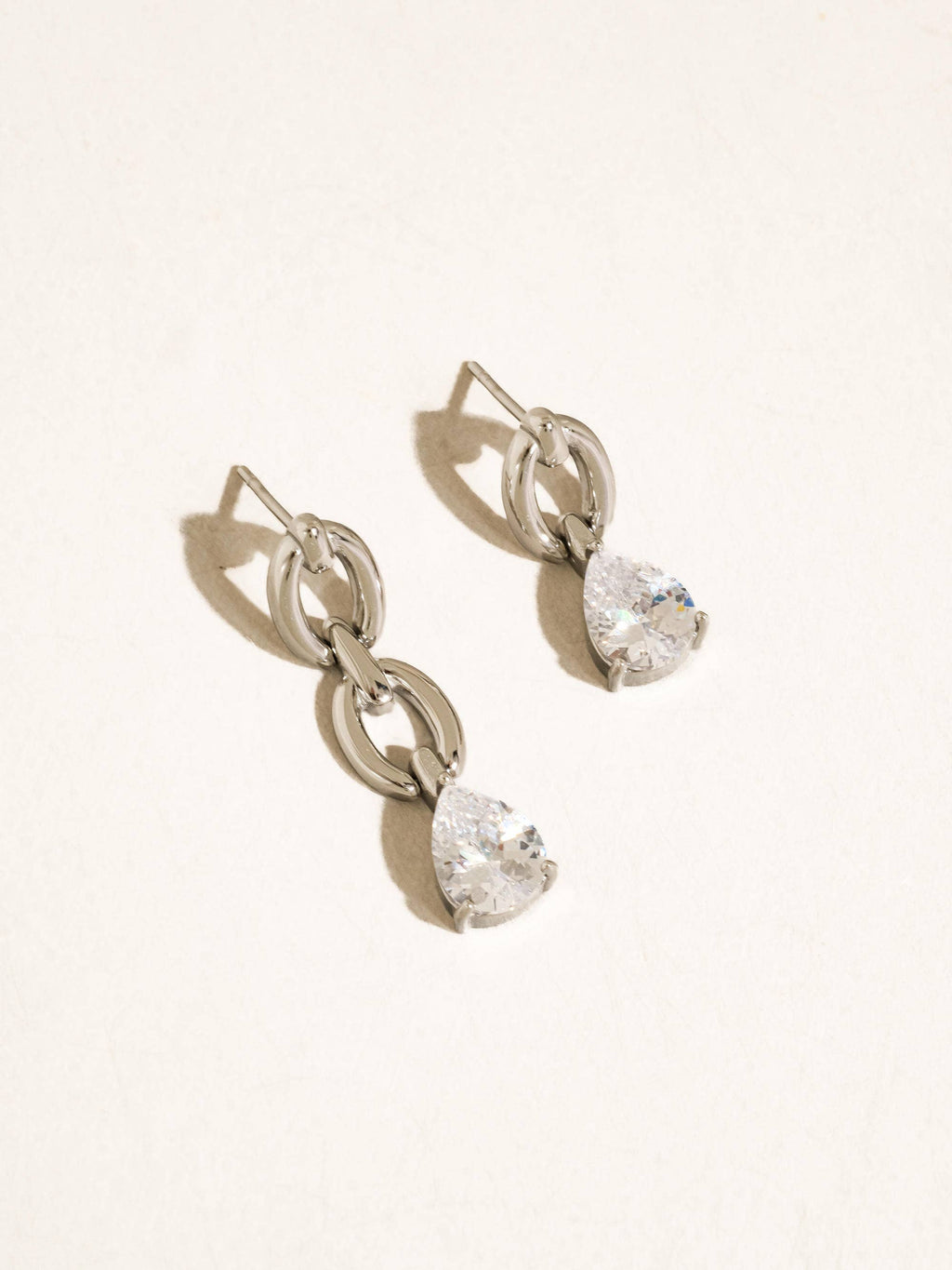 Corsica 18K Gold Non-Tarnish CZ Teardrop Mismatch Earrings