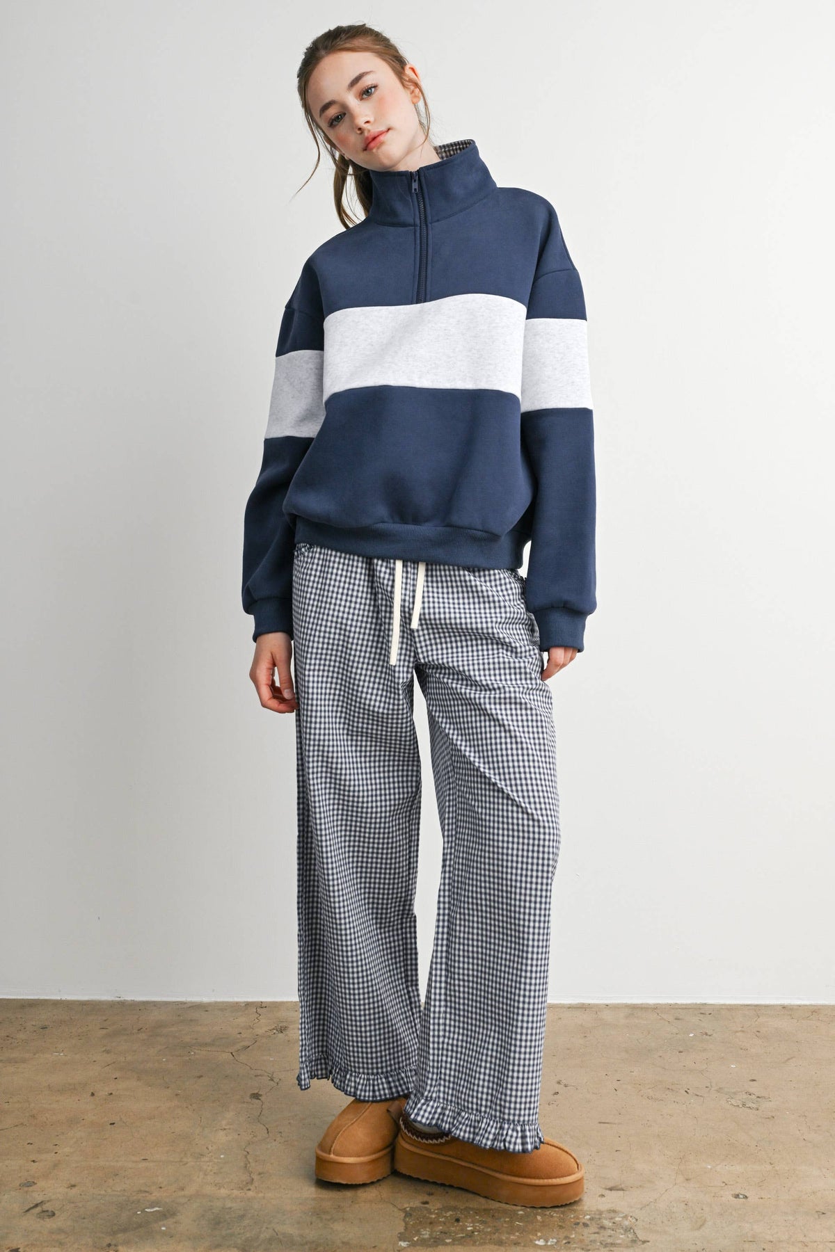 Colorblock Quarter-Zip Sweatshirt