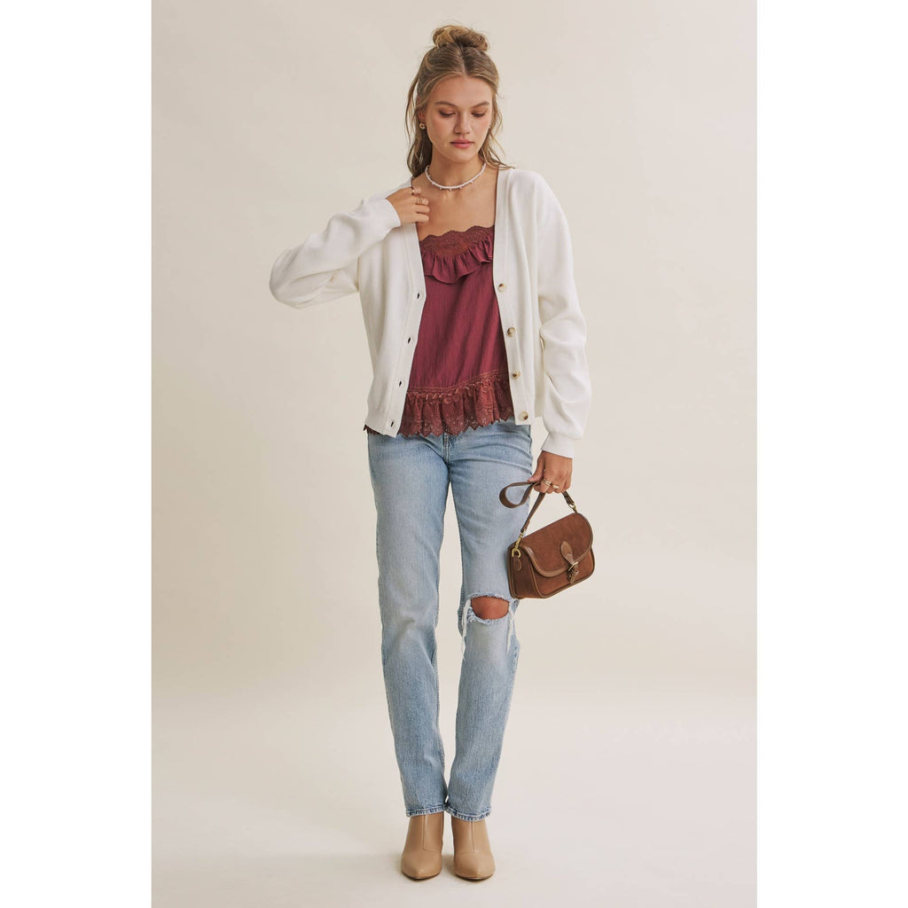 Multi-Way Versatility Soft Cotton Button-Down Sweater Vest