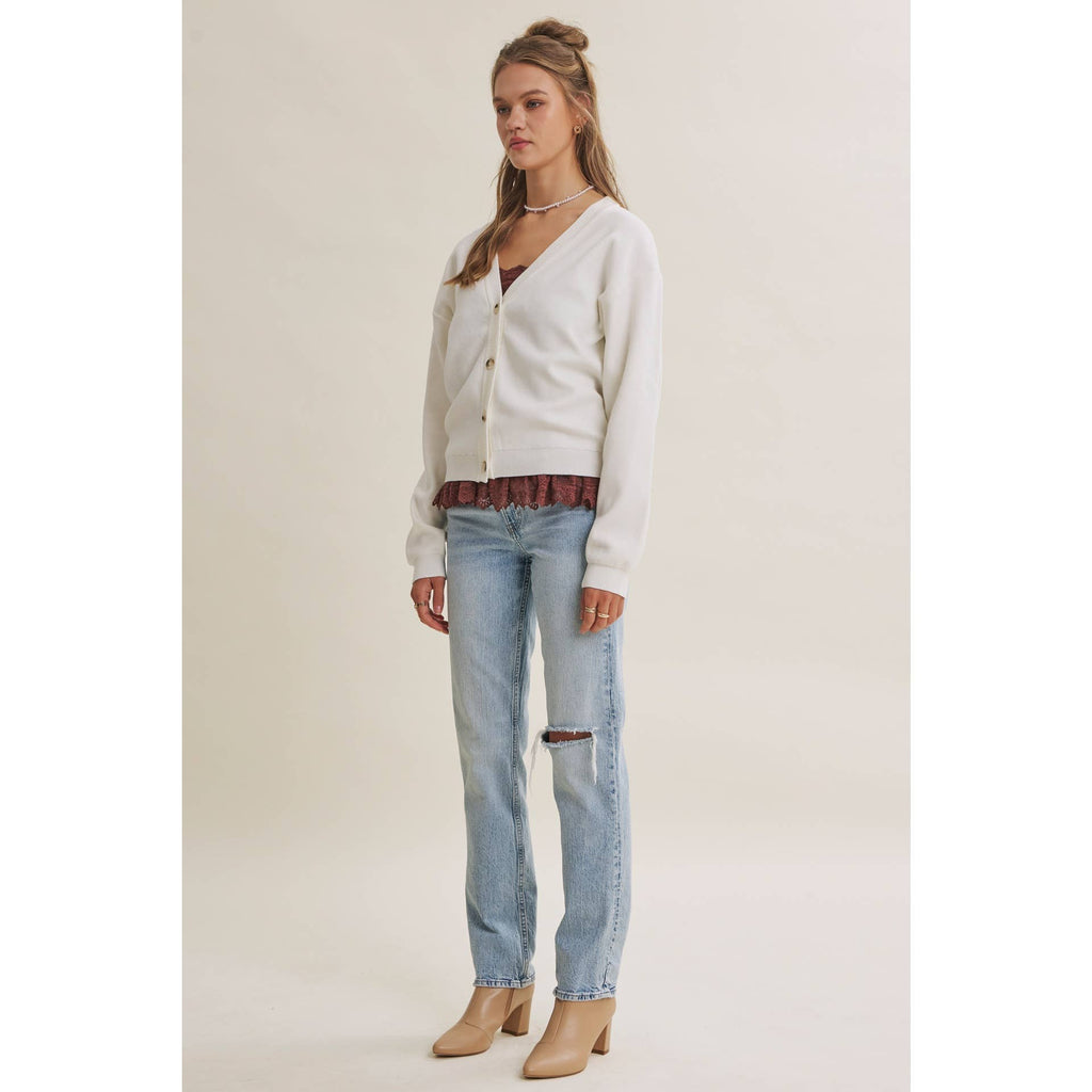 Multi-Way Versatility Soft Cotton Button-Down Sweater Vest