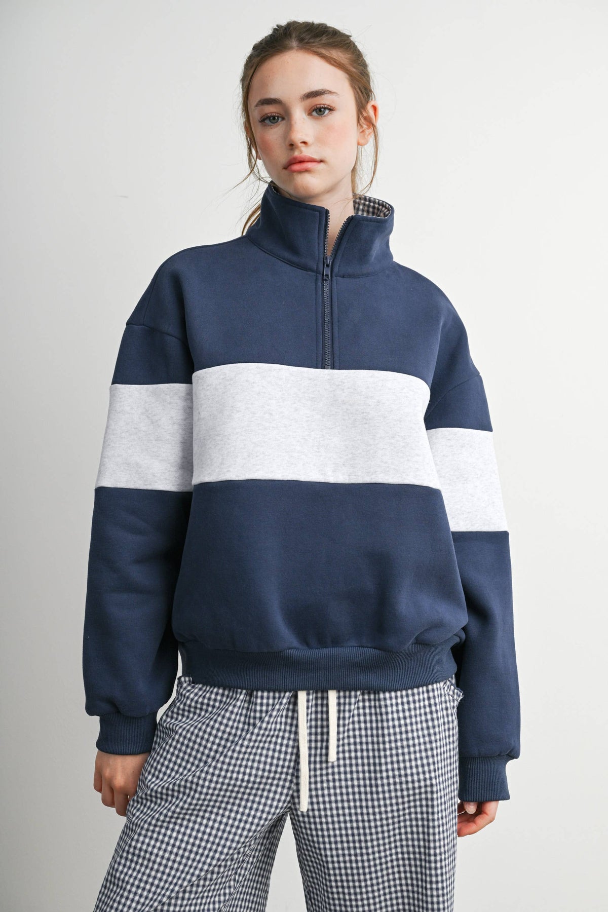 Colorblock Quarter-Zip Sweatshirt