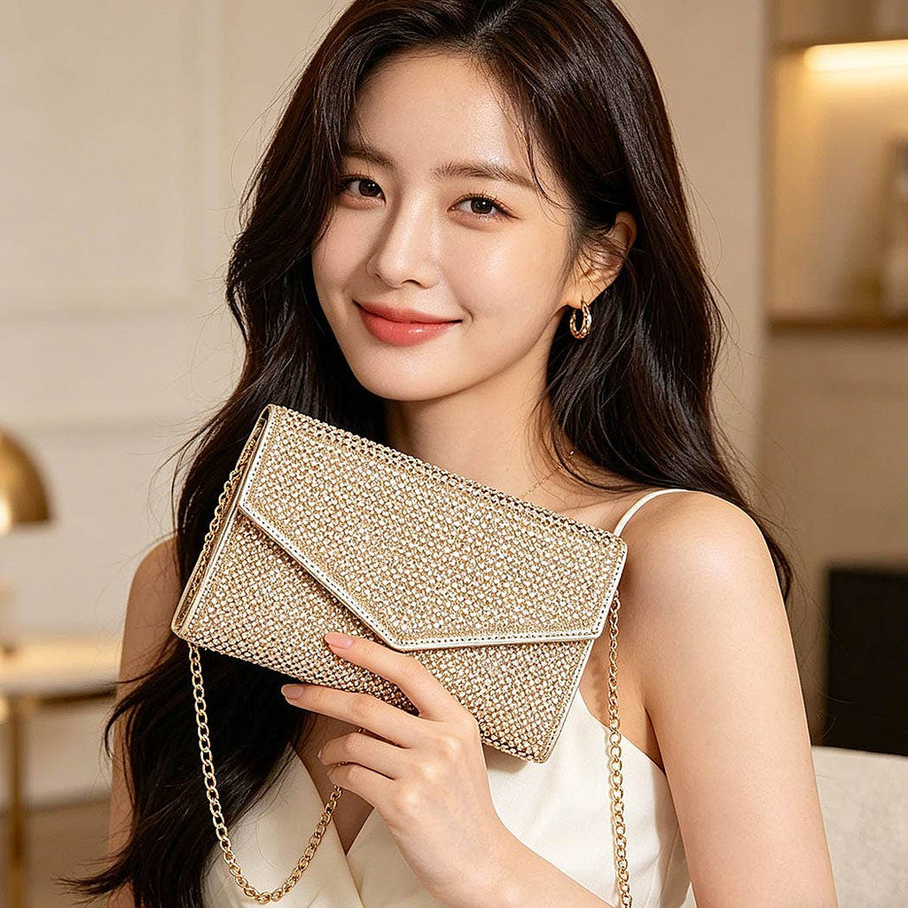 Rhinestone Envelope Party Clutch
