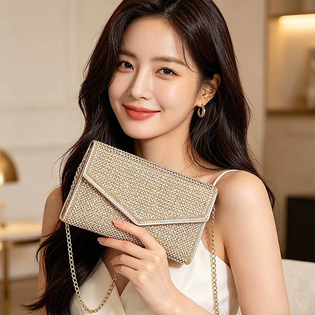 Rhinestone Envelope Party Clutch