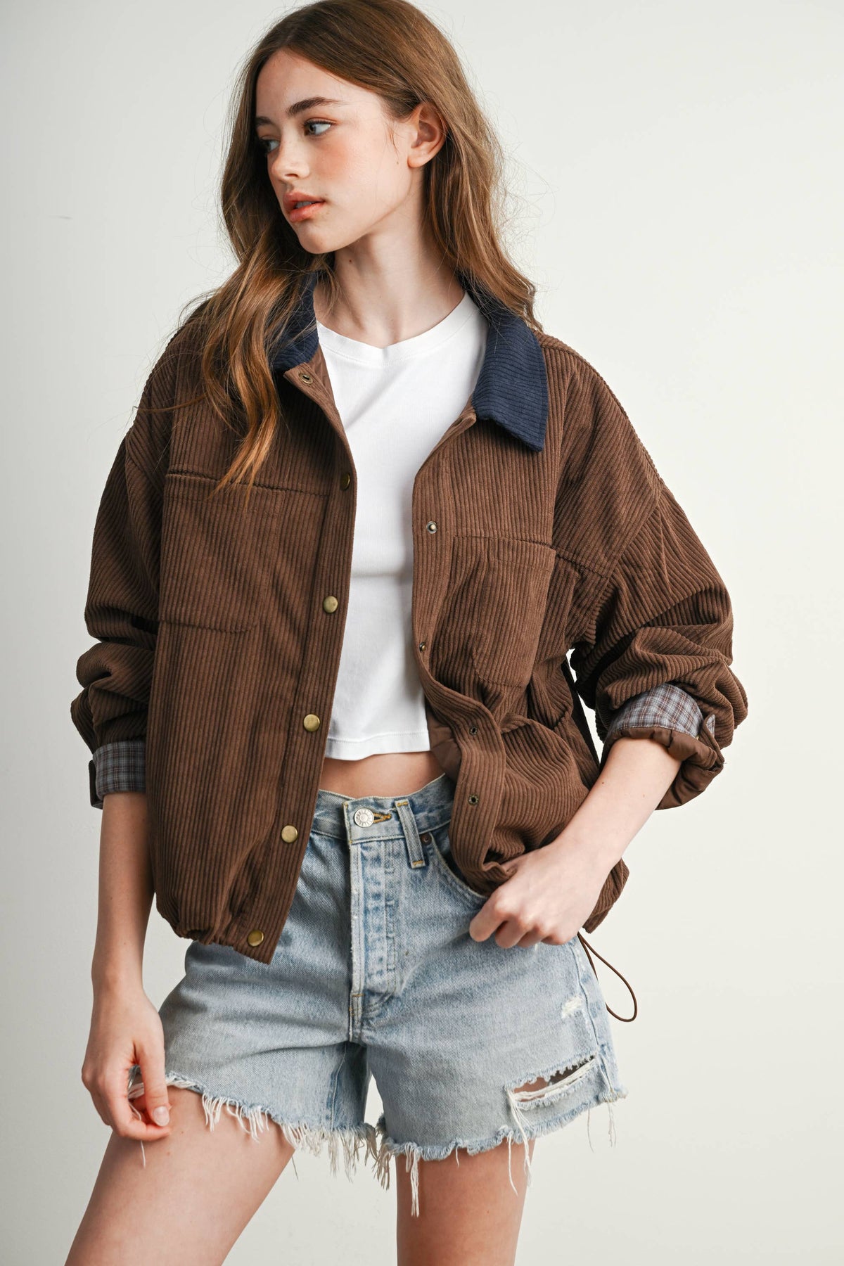 The Hazel Plaid Lined Corduroy Jacket
