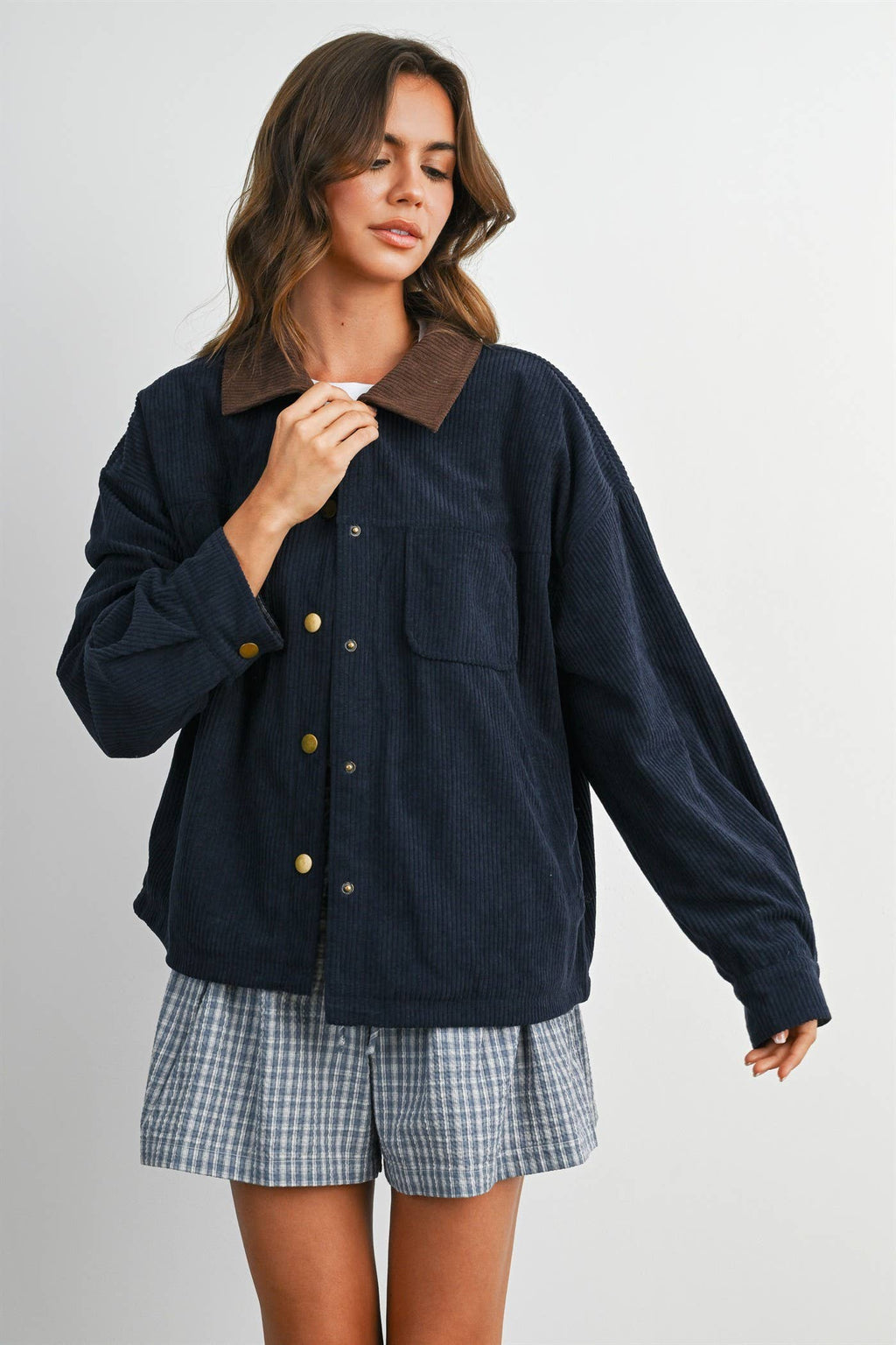 The Hazel Plaid Lined Corduroy Jacket