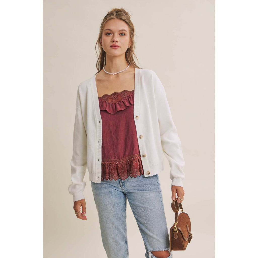 Multi-Way Versatility Soft Cotton Button-Down Sweater Vest