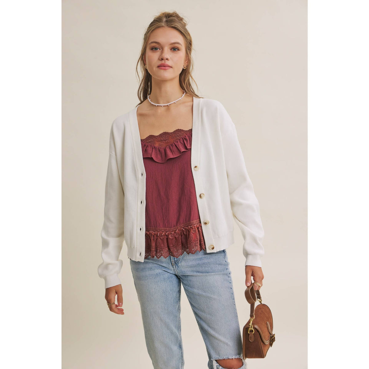 Multi-Way Versatility Soft Cotton Button-Down Sweater Vest