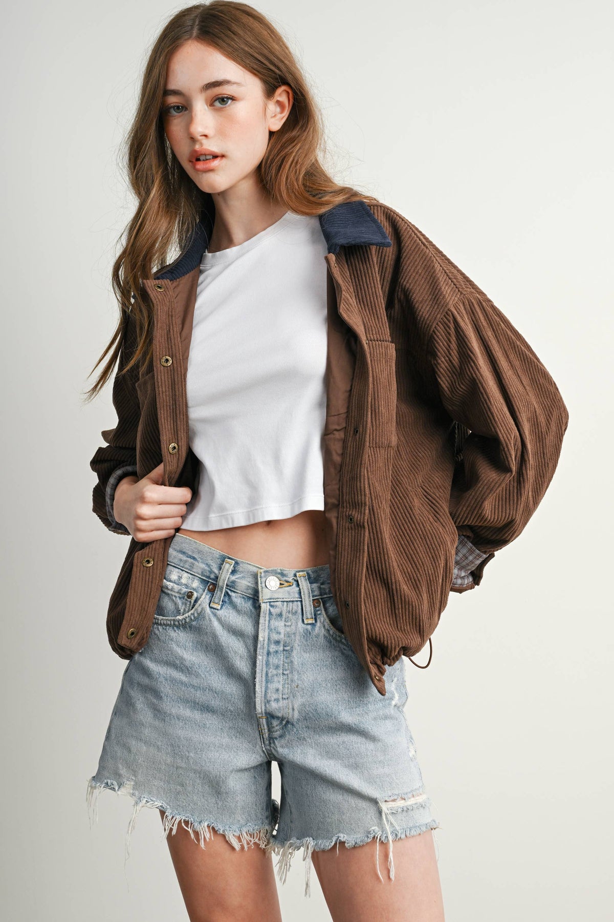 The Hazel Plaid Lined Corduroy Jacket