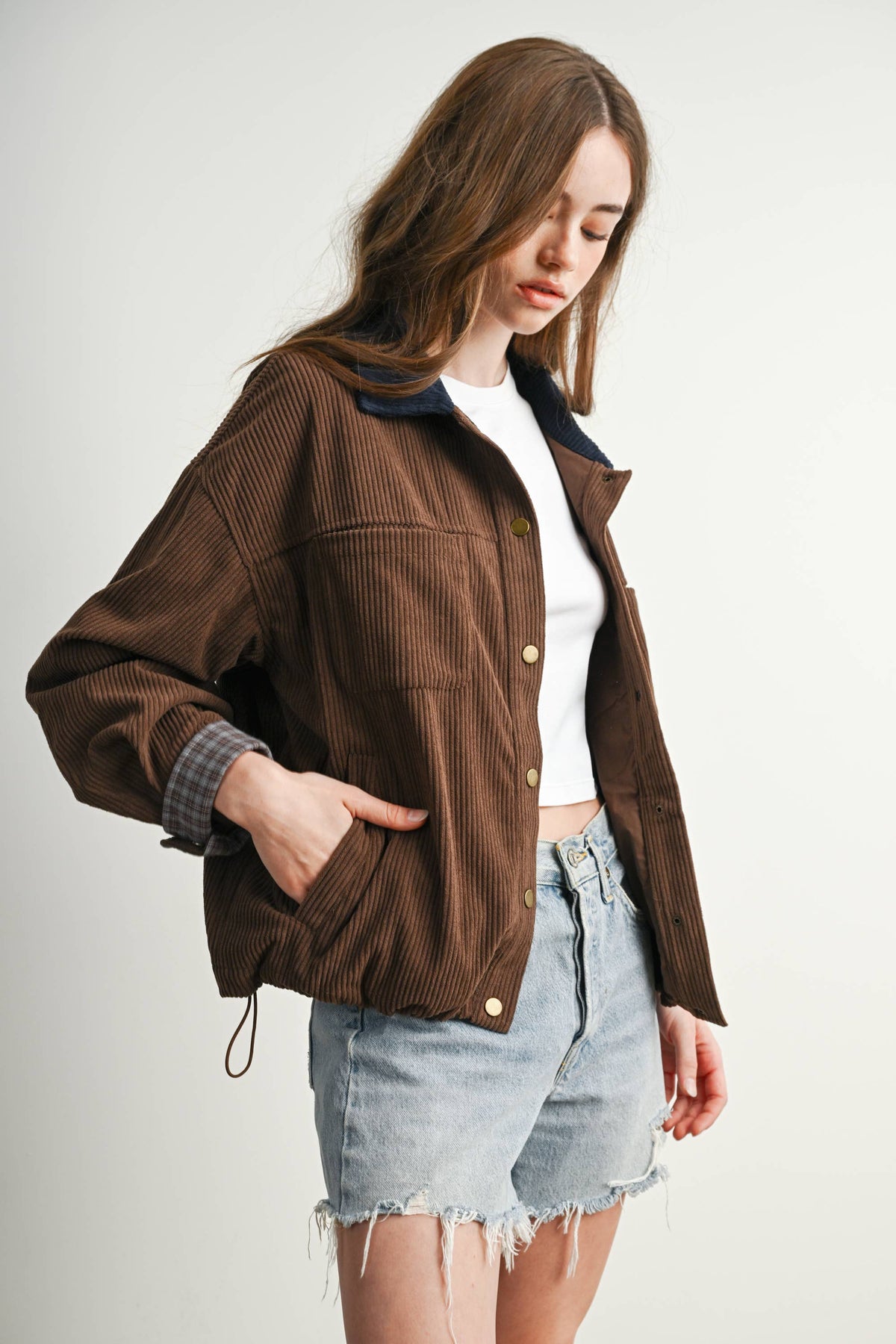 The Hazel Plaid Lined Corduroy Jacket