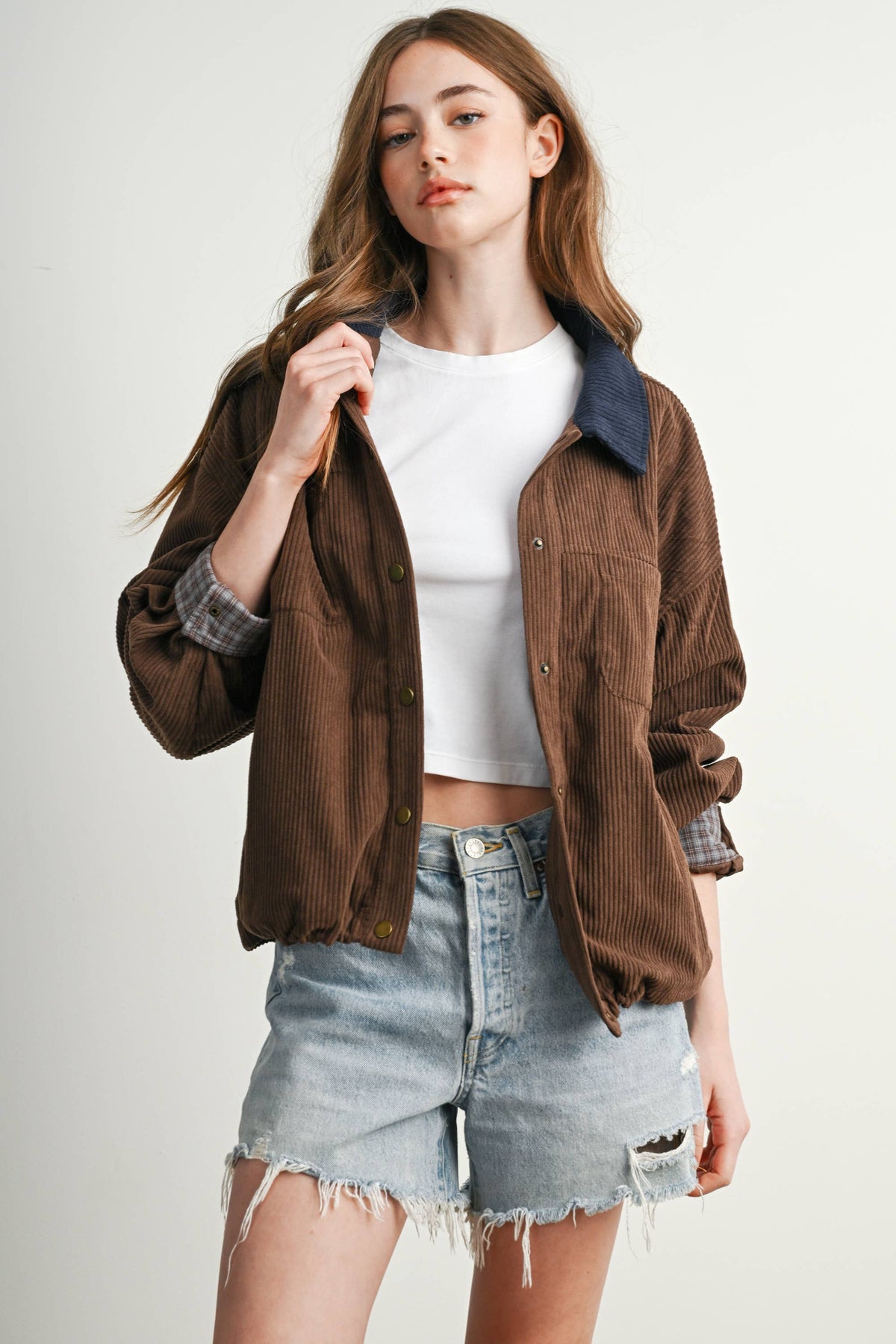 The Hazel Plaid Lined Corduroy Jacket