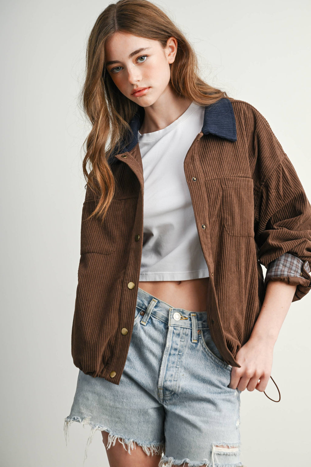 The Hazel Plaid Lined Corduroy Jacket