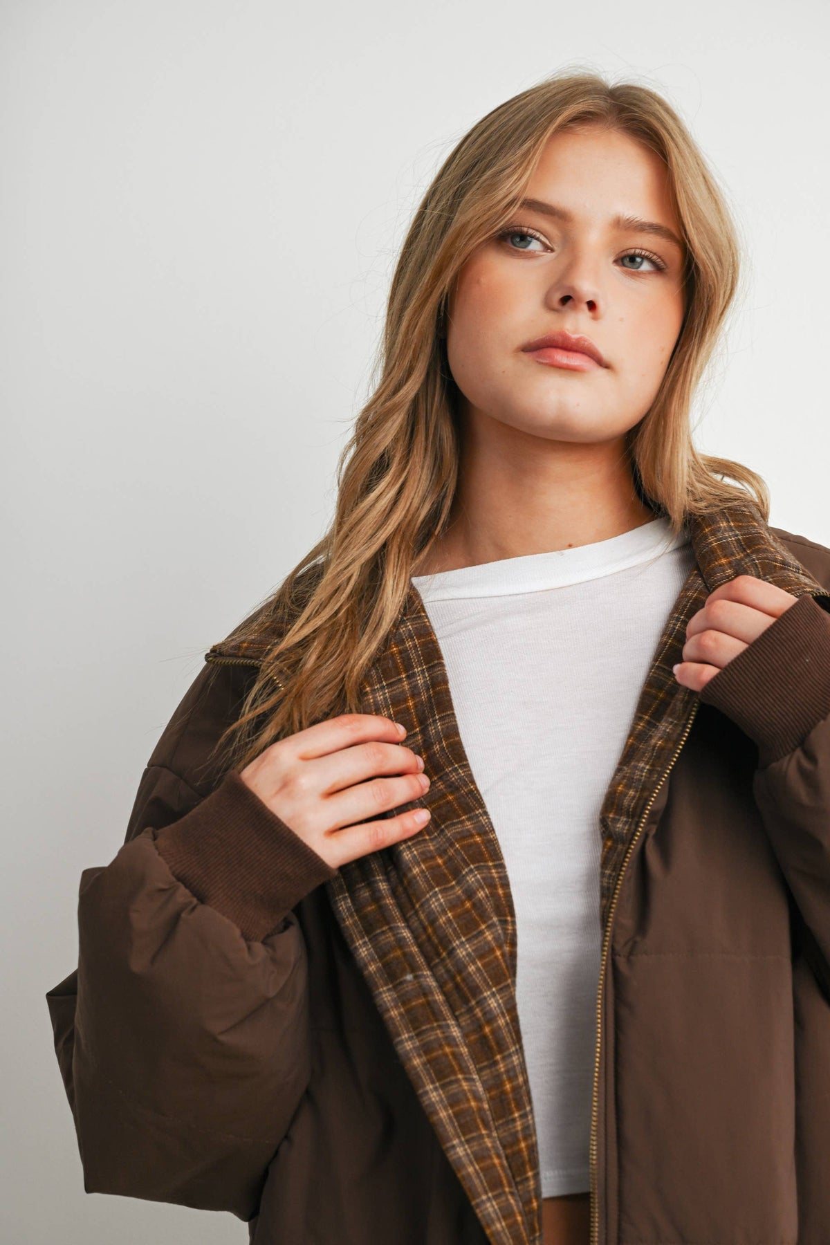 Quilted Zip-Up Bomber Jacket
