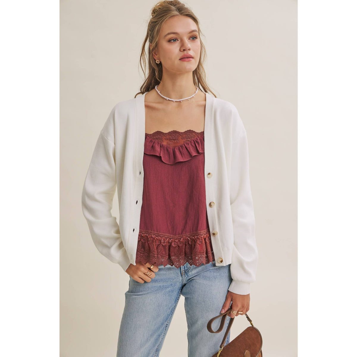 Multi-Way Versatility Soft Cotton Button-Down Sweater Vest