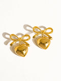 Melody 18K Non-Tarnish Dainty Bow Heart Earring
