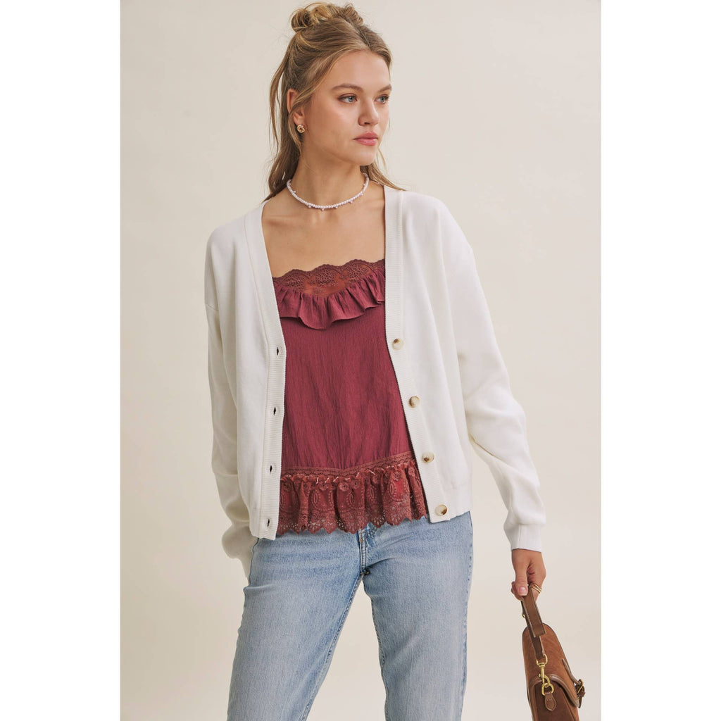 Multi-Way Versatility Soft Cotton Button-Down Sweater Vest